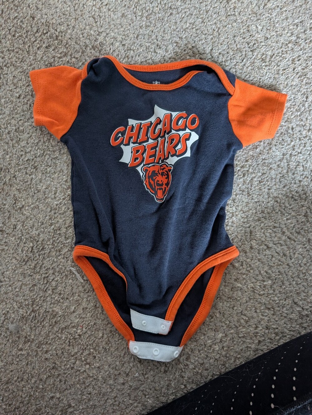 NFL Chicago Bears Navy and Orange Baby Bodysuit 18 Months